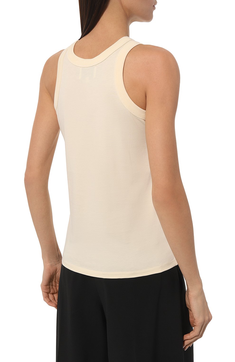 Хлопковая майка LOULOU DE SAISON кремового цвета по цене 8230 руб., арт. P0S0, фото 4 Хлопковая майка LOULOU DE SAISON, арт. P0S0, фото 4