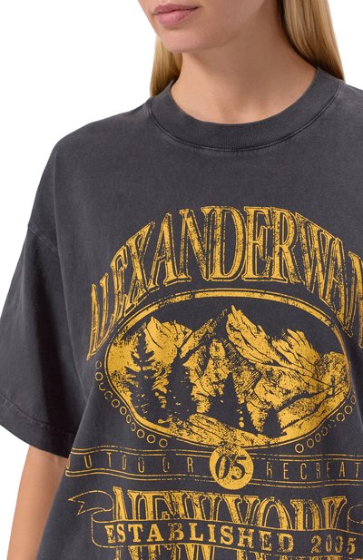 Хлопковая футболка ALEXANDER WANG черного цвета по цене 49900 руб., арт. UCC4251851, фото 5 Хлопковая футболка ALEXANDER WANG, арт. UCC4251851, фото 5