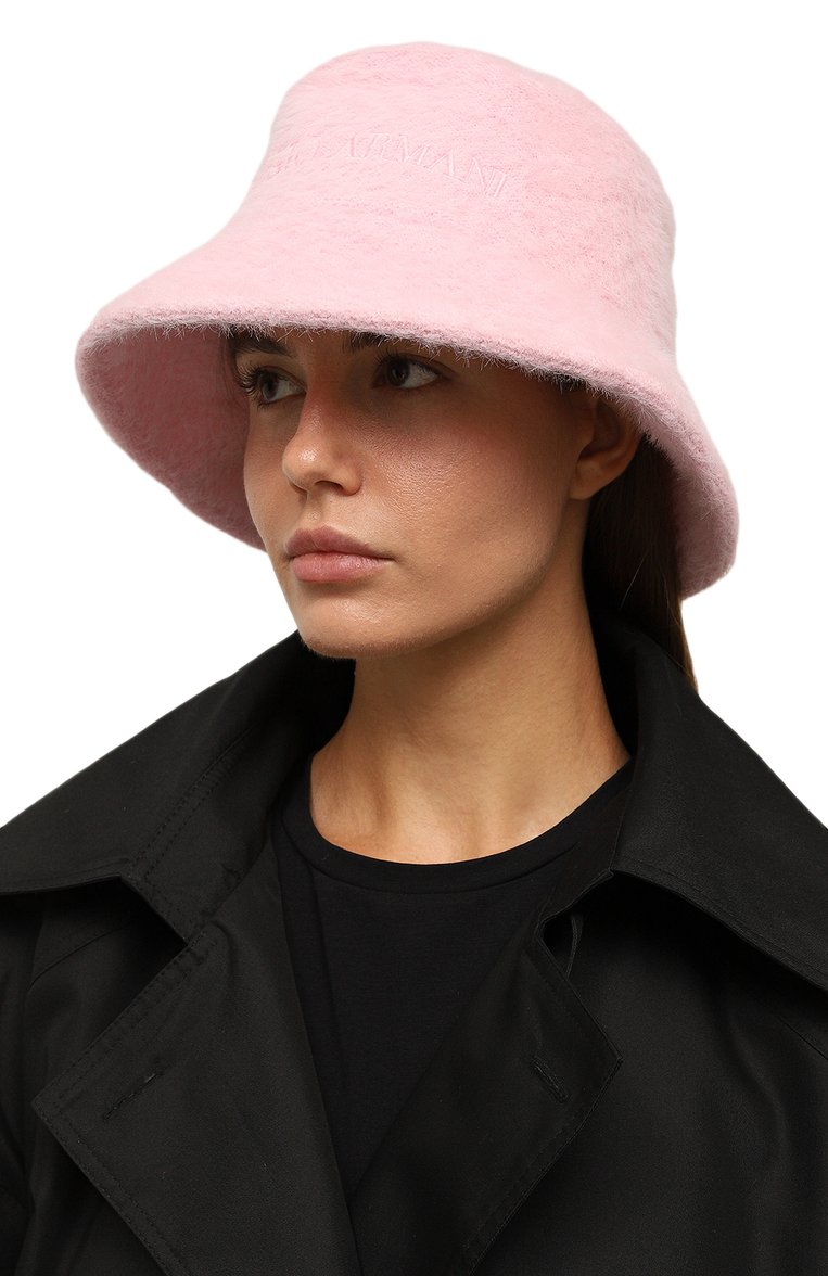 Женская панама GIORGIO ARMANI светло-розового цвета, арт. 797434/3F713 | Фото 2 (Нос: Не проставлено; Материал: Синтетический материал, Текстиль; Материал сплава: Проставлено)