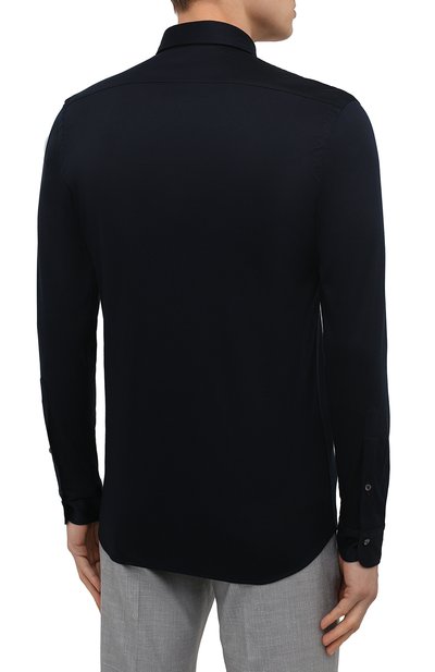 Хлопковая рубашка VAN LAACK темно-синего цвета по цене 29950 руб., арт. M-PER-LSF/180031, фото 4 Хлопковая рубашка VAN LAACK, арт. M-PER-LSF/180031, фото 4