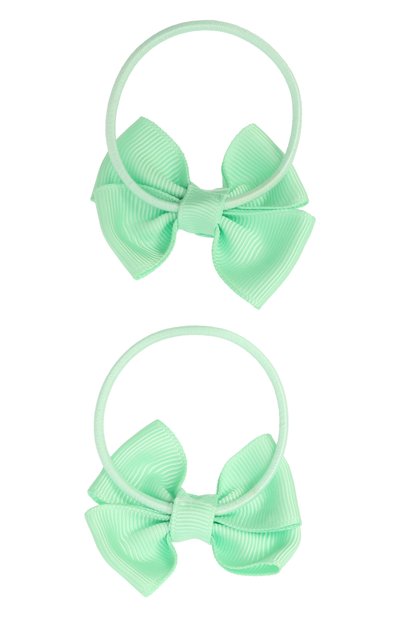 Комплект из двух бантов-резинок JUNEFEE светло-зеленого цвета по цене 1190 руб., арт. 4878, фото 2 Комплект из двух бантов-резинок JUNEFEE, арт. 4878, фото 2