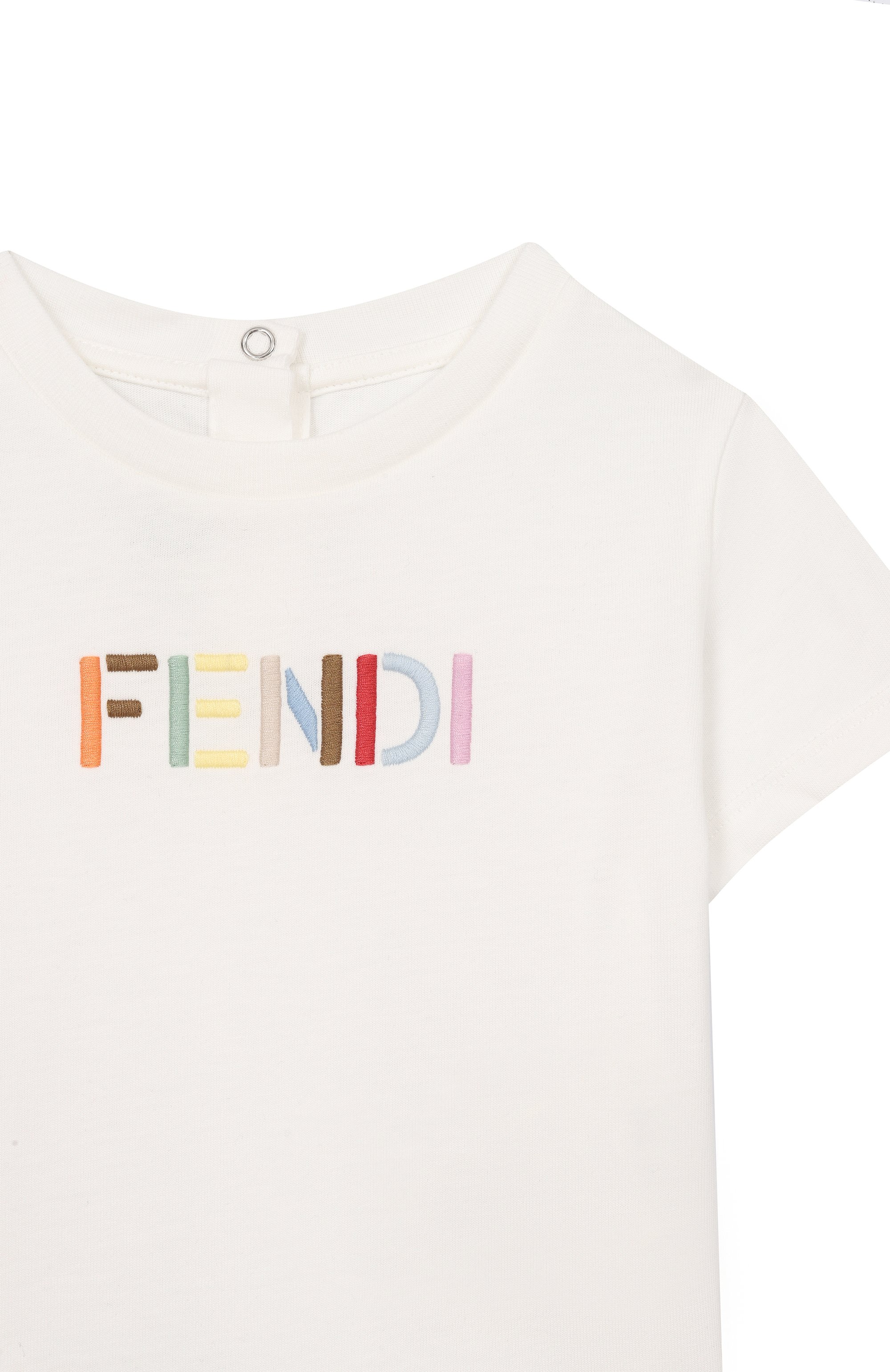 Хлопковая футболка FENDI молочного цвета по цене 24500 руб., арт. BUI119/AY8D, фото 3 Хлопковая футболка FENDI, арт. BUI119/AY8D, фото 3