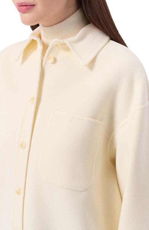 Шерстяная рубашка Sportmax RIBER Кремовый  RIBER Фото 5