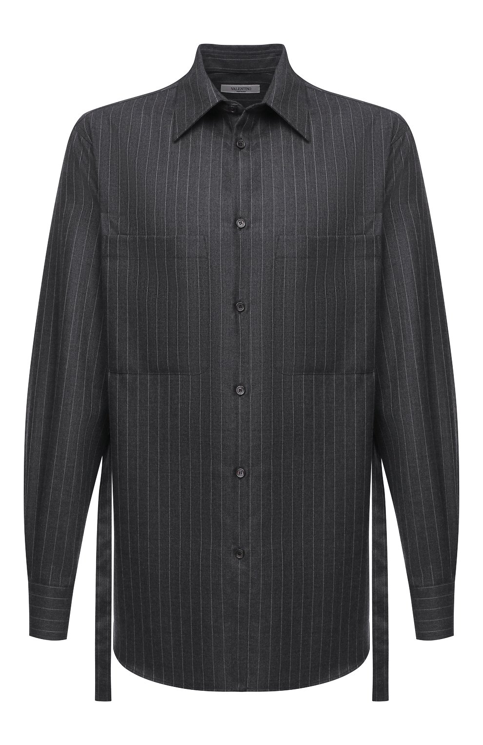 Шерстяная рубашка VALENTINO серого цвета по цене 119500 руб., арт. UV0ABF206QJ, фото 1 Шерстяная рубашка VALENTINO, арт. UV0ABF206QJ, фото 1