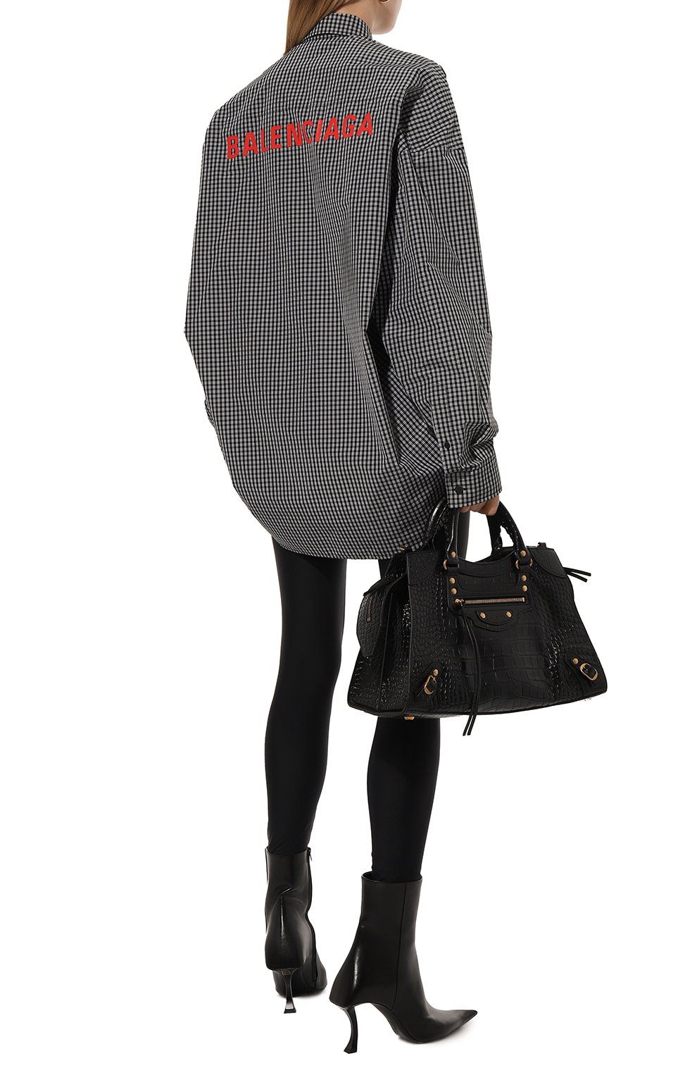 Рубашка BALENCIAGA черно-белого цвета по цене 151500 руб., арт. 725395/TLM11, фото 2 Рубашка BALENCIAGA, арт. 725395/TLM11, фото 2