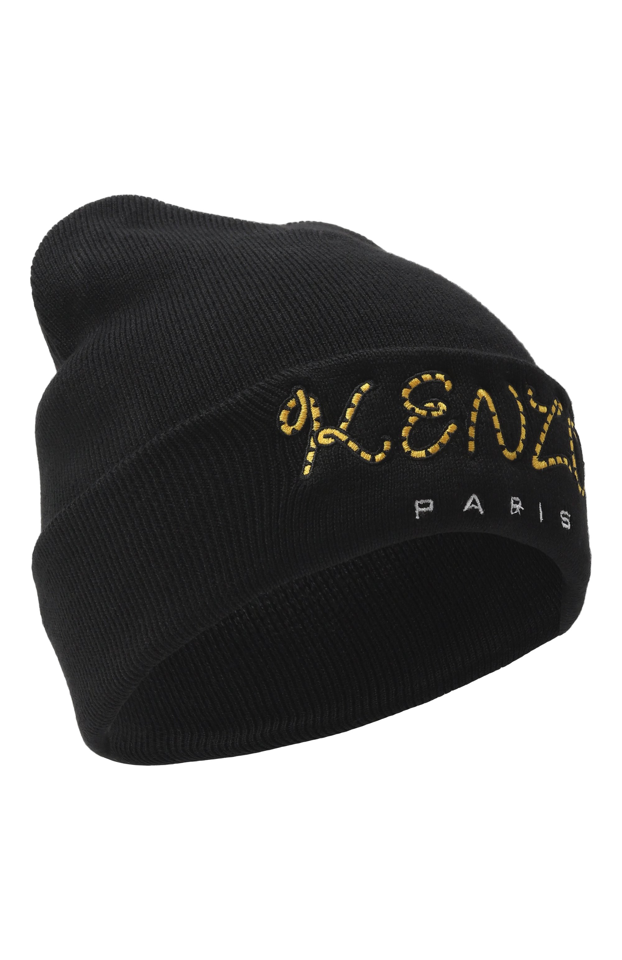 Шапка KENZO черного цвета по цене 7550 руб., арт. K51032, фото 1 Шапка KENZO, арт. K51032, фото 1