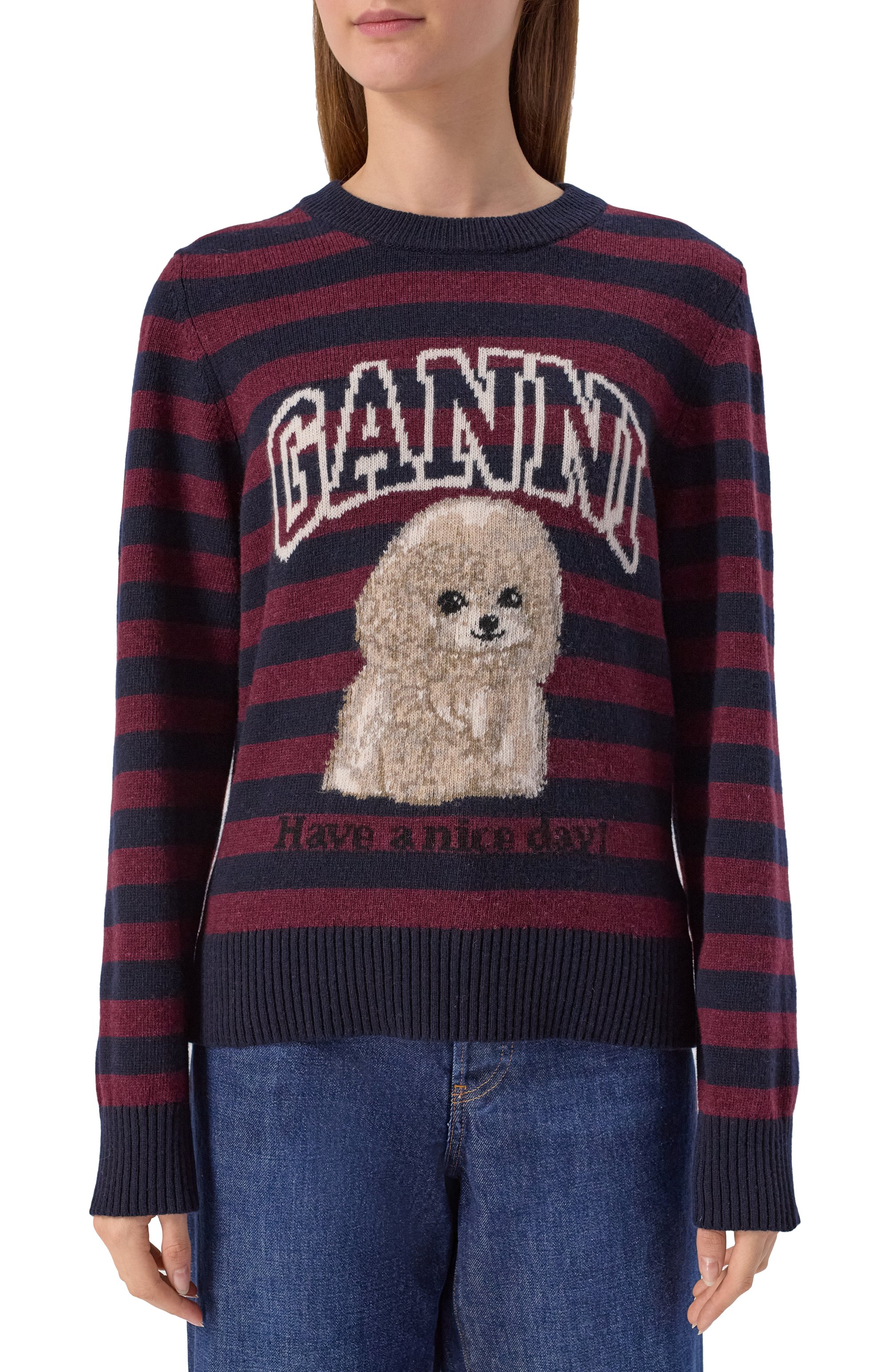 Шерстяной пуловер GANNI, арт. K2567, фото 3