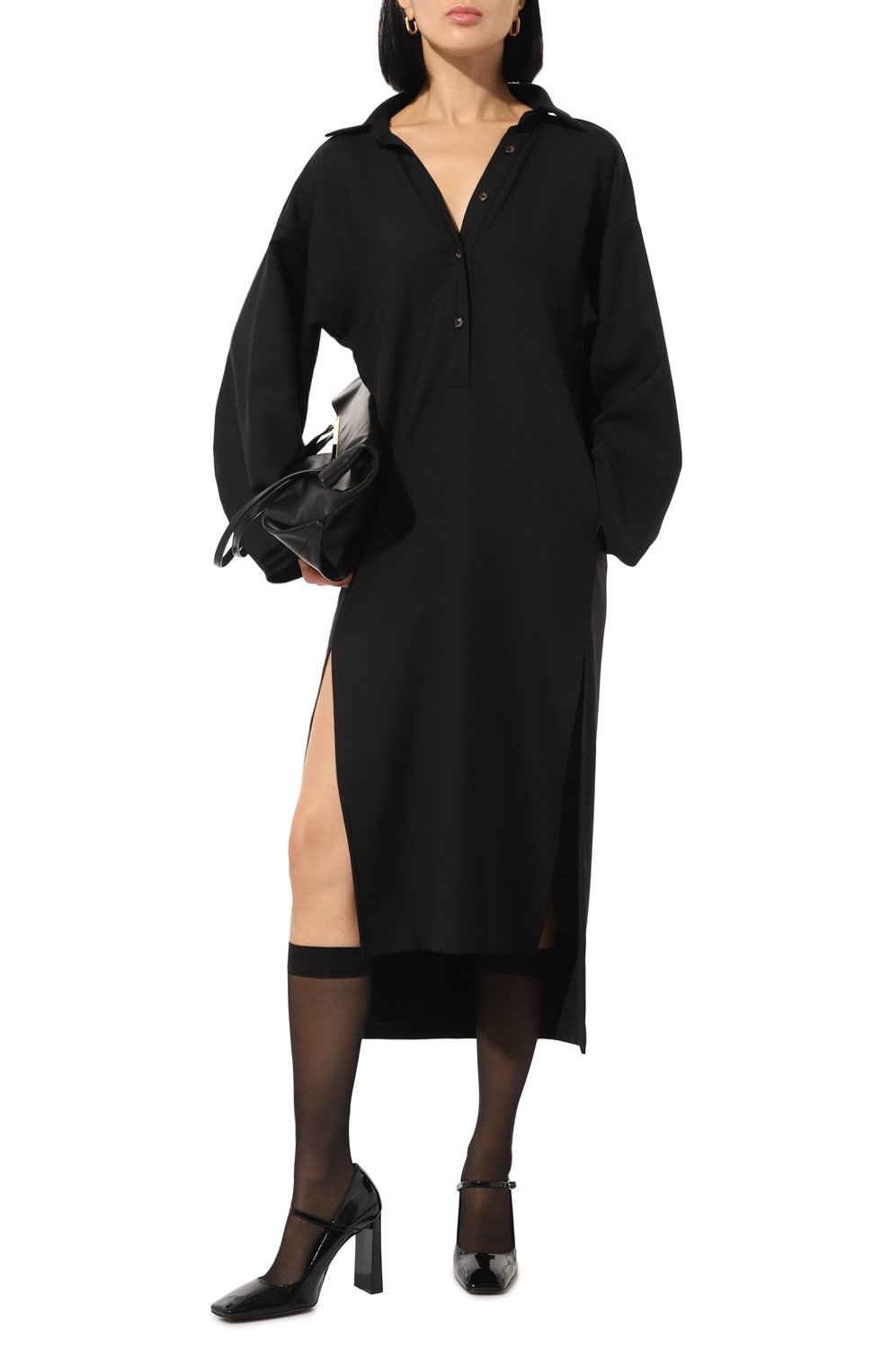 Шерстяное платье ERIKA CAVALLINI черного цвета по цене 66100 руб., арт. E4WH03, фото 2 Шерстяное платье ERIKA CAVALLINI, арт. E4WH03, фото 2