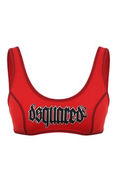 Женский топ-бра DSQUARED2 красного цвета, арт. D6BX04780 | Фото 1 (Материал внешний: Синтетический материал; Материал сплава: Проставлено; Нос: Не проставлено; Женское Кросс-КТ: Раздельные купальники)
