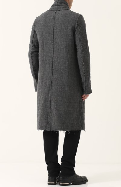 Однобортное шерстяное пальто с шалевым воротником POEME BOHEMIEN, арт. CP-20 N/W-500, фото 4