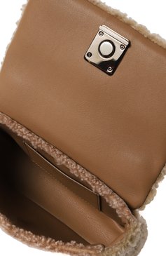 Женская сумка BRUNELLO CUCINELLI бежевого цвета, арт. MBTPD2496P | Фото 5 (Драгоценные камни: Проставлено; Материал: Натуральный мех; Материал сплава: Проставлено; Ремень/цепочка: На ремешке; Размер: mini; Сумки-технические: Сумки top-handle)