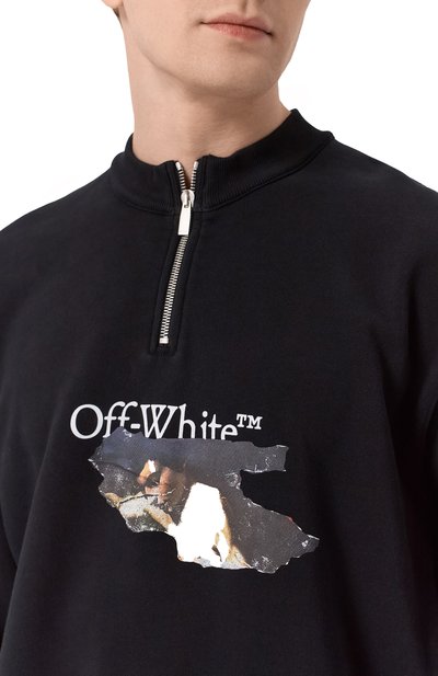 Хлопковый свитшот OFF-WHITE, арт. 0MBA073F25FLE004, фото 5