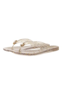 Женские шлепанцы jelly CASADEI золотого цвета, арт. 2Y255J0101/BHGLT | Фото 1 (Каблук высота: Низкий; Драгоценные камни: Проставлено; Подошва: Плоская; Материал сплава: Проставлено; Материал внешний: Резина)
