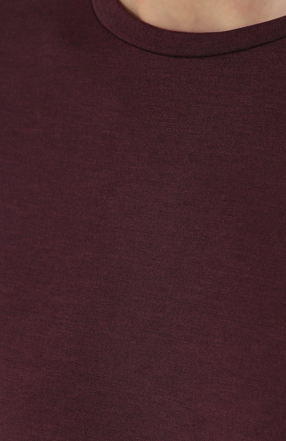 Футболка из шелка и хлопка LORO PIANA бордового цвета по цене 44200 руб., арт. FAF6128, фото 5 Футболка из шелка и хлопка LORO PIANA, арт. FAF6128, фото 5