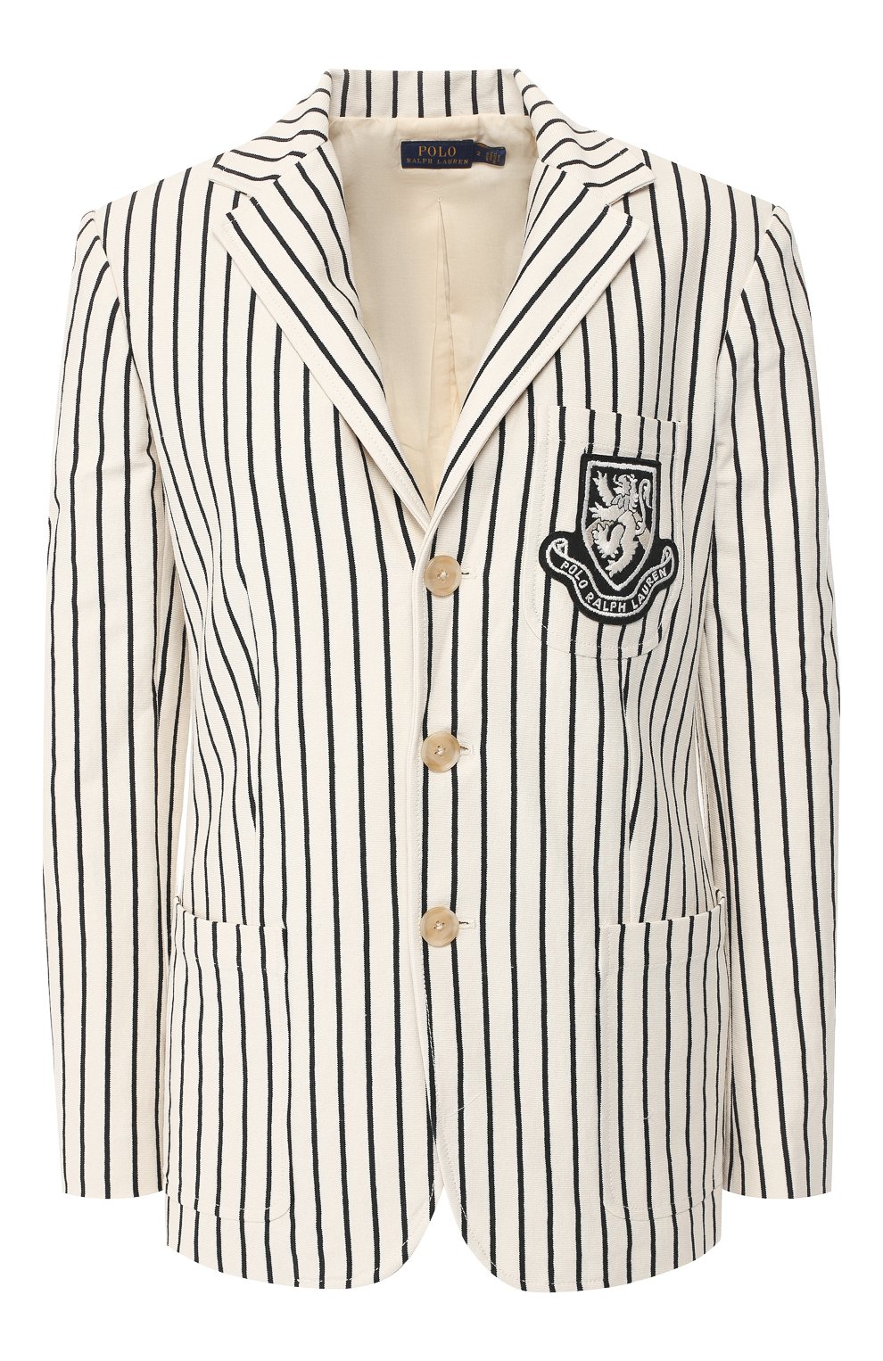 Хлопковый жакет POLO RALPH LAUREN кремового цвета по цене 36250 руб., арт. 211744721, фото 1 Хлопковый жакет POLO RALPH LAUREN, арт. 211744721, фото 1