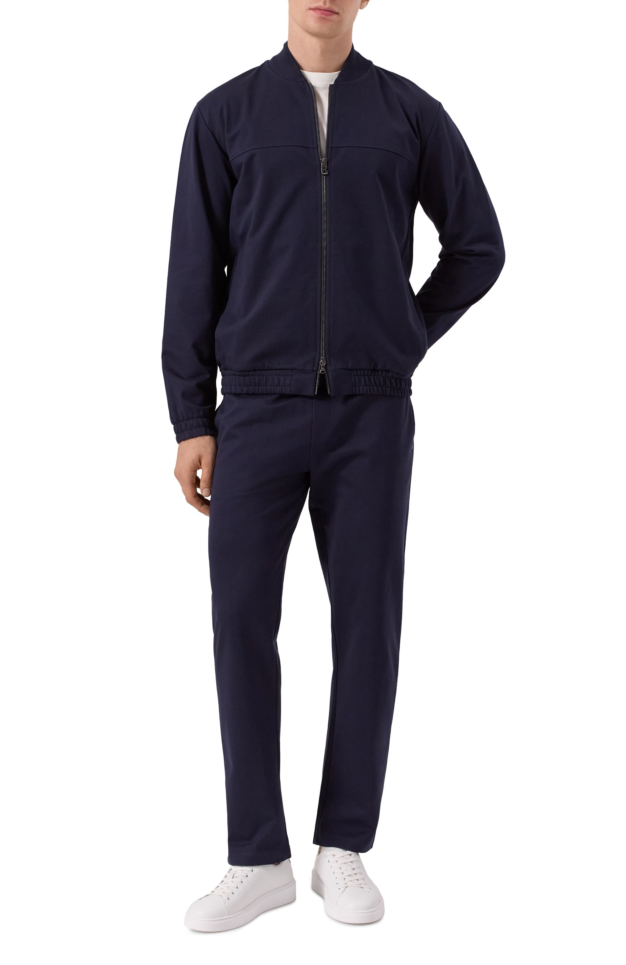 Хлопковый бомбер BOGNER темно-синего цвета по цене 35900 руб., арт. 88079694, фото 2 Хлопковый бомбер BOGNER, арт. 88079694, фото 2