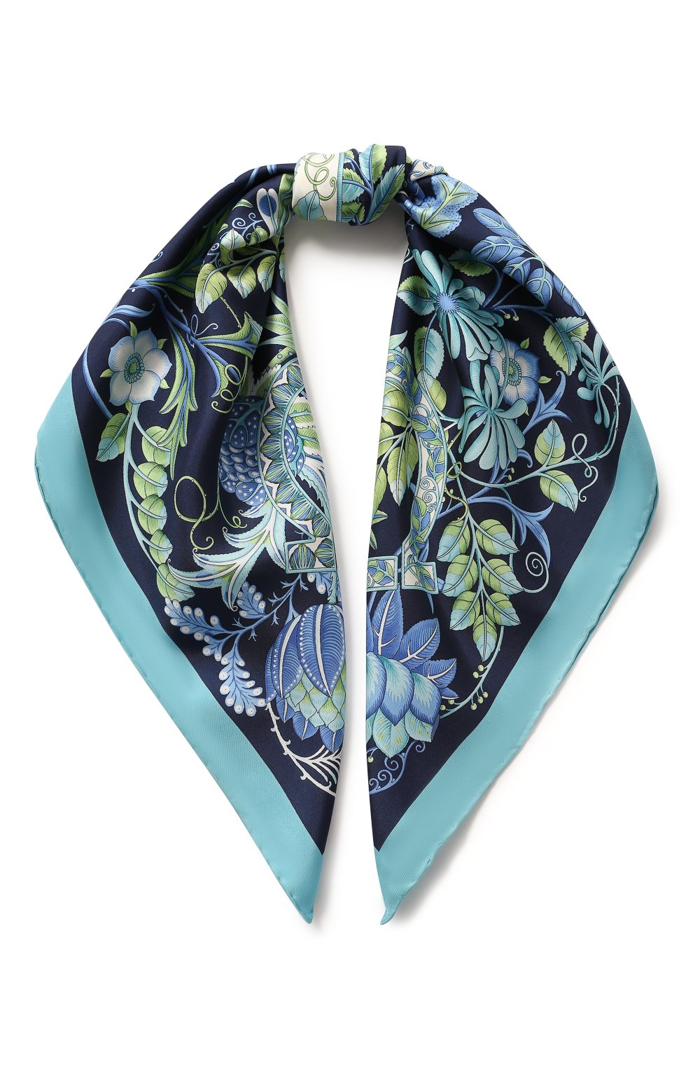 Шелковый платок FERRAGAMO голубого цвета по цене 23320 руб., арт. Z-0706693, фото 1 Шелковый платок FERRAGAMO, арт. Z-0706693, фото 1