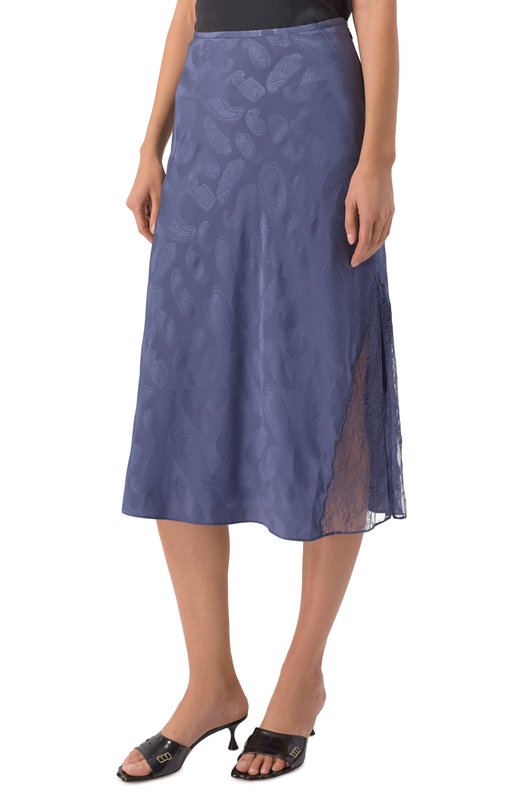 Шелковая юбка Zadig and Voltaire WWSK01643 Синий  WWSK01643 Фото 3