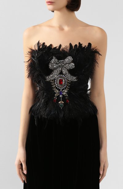 Топ с перьевой отделкой DOLCE & GABBANA, арт. F73B0Z/GDL62, фото 3
