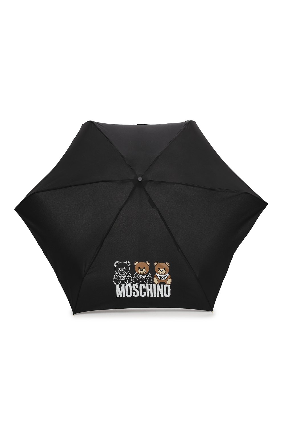 Складной зонт MOSCHINO черного цвета по цене 8755 руб., арт. 8061-SUPERMINI, фото 1 Складной зонт MOSCHINO, арт. 8061-SUPERMINI, фото 1