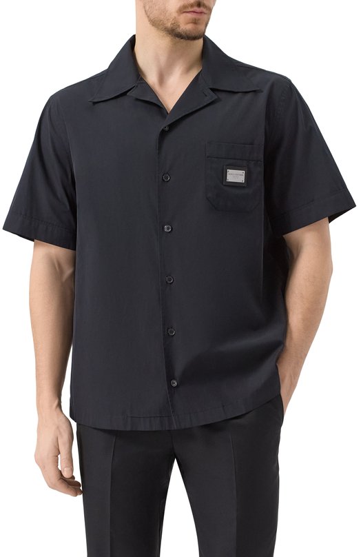 Хлопковая рубашка Dolce & Gabbana G5JH9T/GF855 Чёрный  G5JH9T/GF855 Фото 3