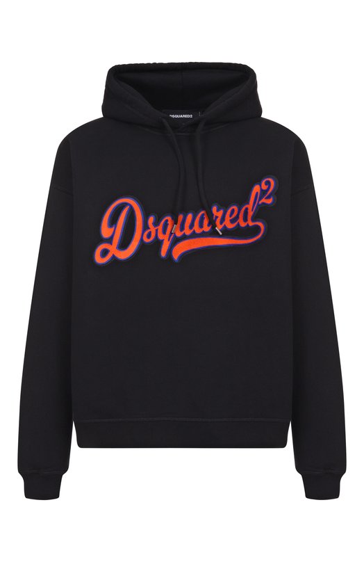 Хлопковое худи Dsquared2 S74GU0898/S25516 Чёрный S74GU0898/S25516