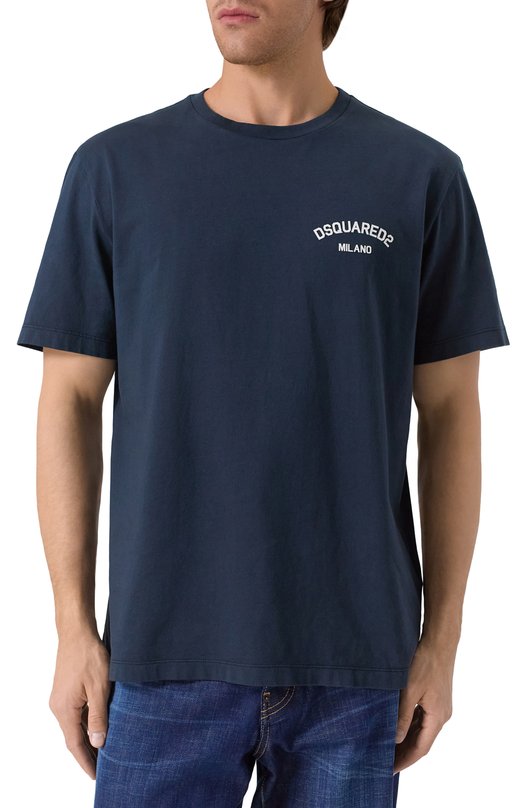 Хлопковая футболка Dsquared2 S74GD1477/D20020 Синий  S74GD1477/D20020 Фото 3