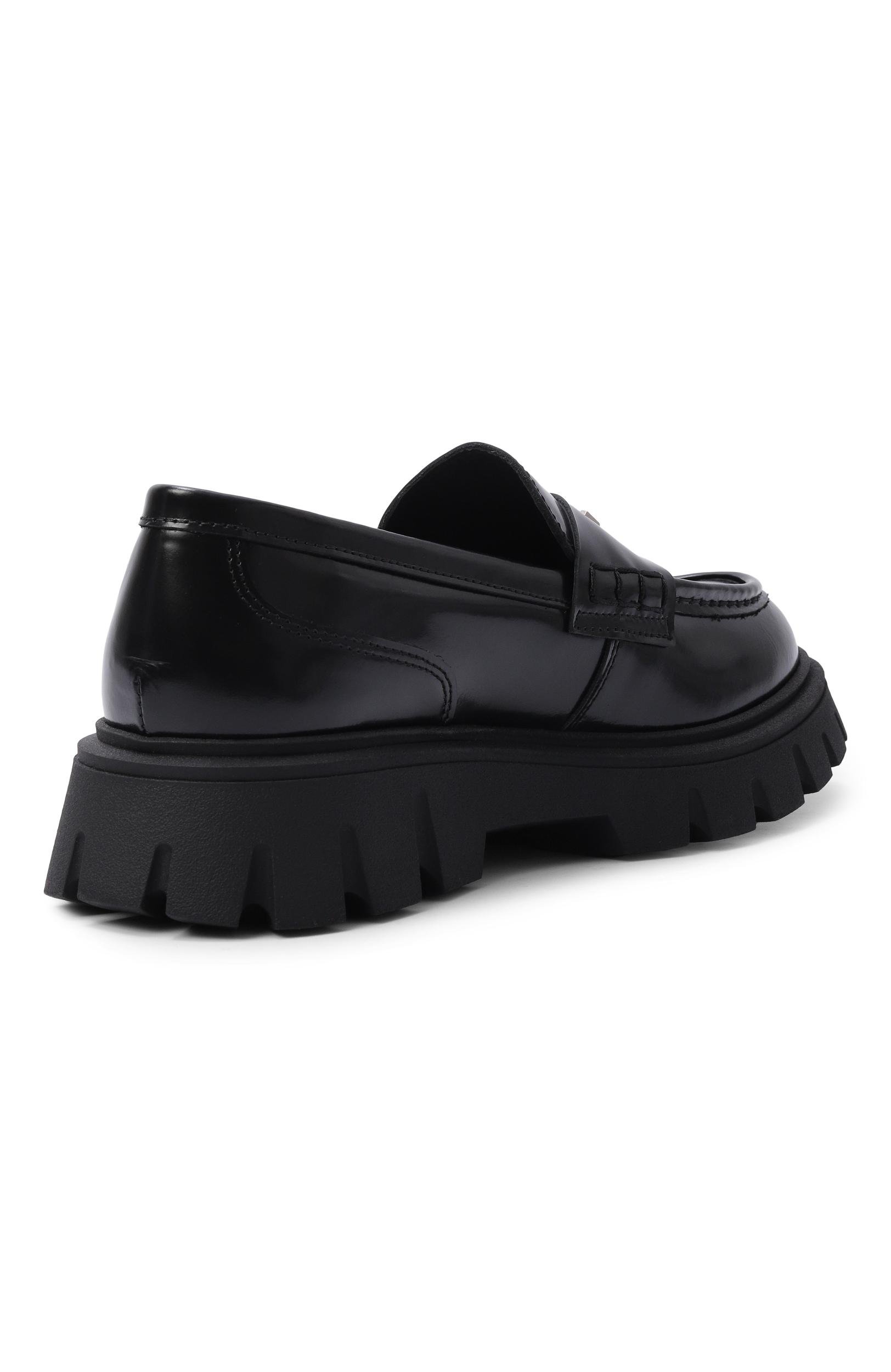 Кожаные лоферы MSGM KIDS черного цвета по цене 27750 руб., арт. 84002/VAR1, фото 3 Кожаные лоферы MSGM KIDS, арт. 84002/VAR1, фото 3