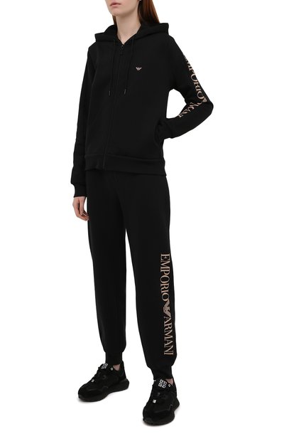 Джоггеры EMPORIO ARMANI черного цвета по цене 9920 руб., арт. 164416/1A250, фото 2 Джоггеры EMPORIO ARMANI, арт. 164416/1A250, фото 2
