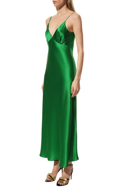 Шелковое платье LESYANEBO зеленого цвета по цене 68000 руб., арт. FW22/H-475/Tin, фото 3 Шелковое платье LESYANEBO, арт. FW22/H-475/Tin, фото 3
