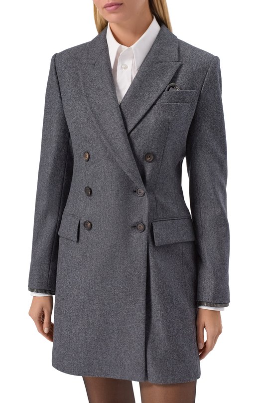 Шерстяное платье Brunello Cucinelli M038PA5427 Серый  M038PA5427 Фото 3