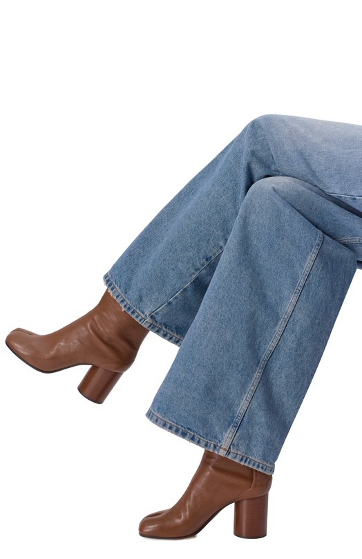 Кожаные ботильоны Tabi Maison Margiela S58WU0260/P3753 Коричневый  S58WU0260/P3753 Фото 2