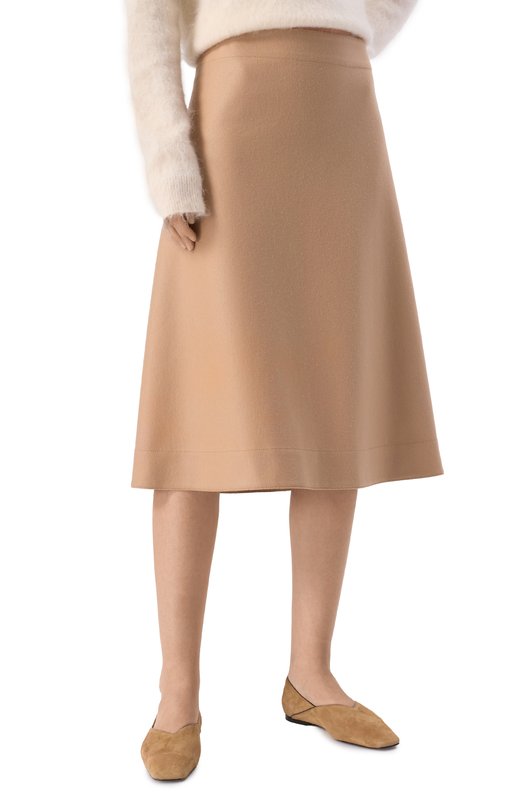 Шерстяная юбка Jil Sander J02MA0231/J40045 Бежевый  J02MA0231/J40045 Фото 3