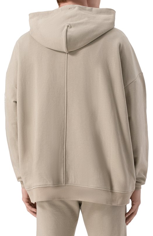 Хлопковая толстовка Rick Owens x Champion Rick Owens CM01E1663/CHFE Бежевый  CM01E1663/CHFE Фото 4