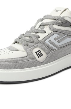 Мужские комбинированные кеды b-court skate BALMAIN серого цвета, арт. EM1VI378/TFJM | Фото 7 (Материал внутренний: Текстиль; Материал внешний: Текстиль; Подошва: Массивная; Материал утеплителя: Без утеплителя; Стили: Классический; Кросс-КТ: Низкие)
