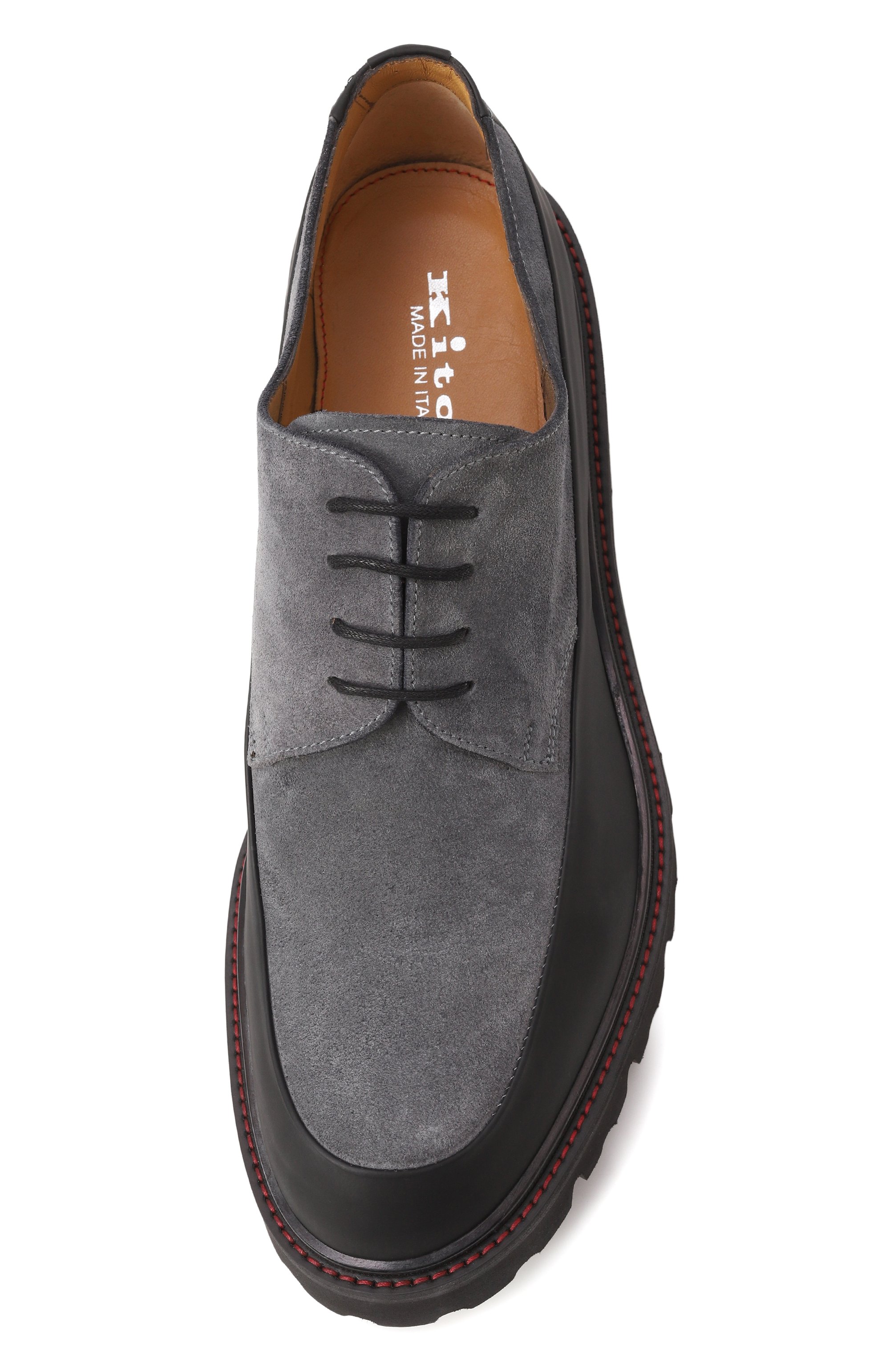 Замшевые дерби KITON серого цвета по цене 181500 руб., арт. USSA194N0112503, фото 6 Замшевые дерби KITON, арт. USSA194N0112503, фото 6