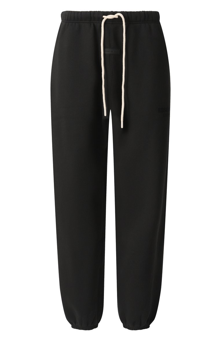 Мужские хлопковые джоггеры FEAR OF GOD черного цвета, арт. 130BT232020F-M | Фото 1 (Материал внешний: Хлопок; Длина (брюки, джинсы): Стандартные; Драгоценные камни: Проставлено; Материал сплава: Проставлено; Стили: Кэжуэл; Силуэт М (брюки): Джоггеры)