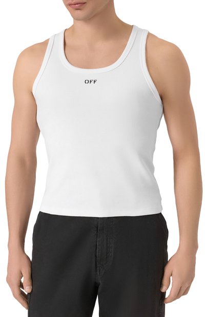 Хлопковая майка OFF-WHITE, арт. 0MUY006C99JER001, фото 3