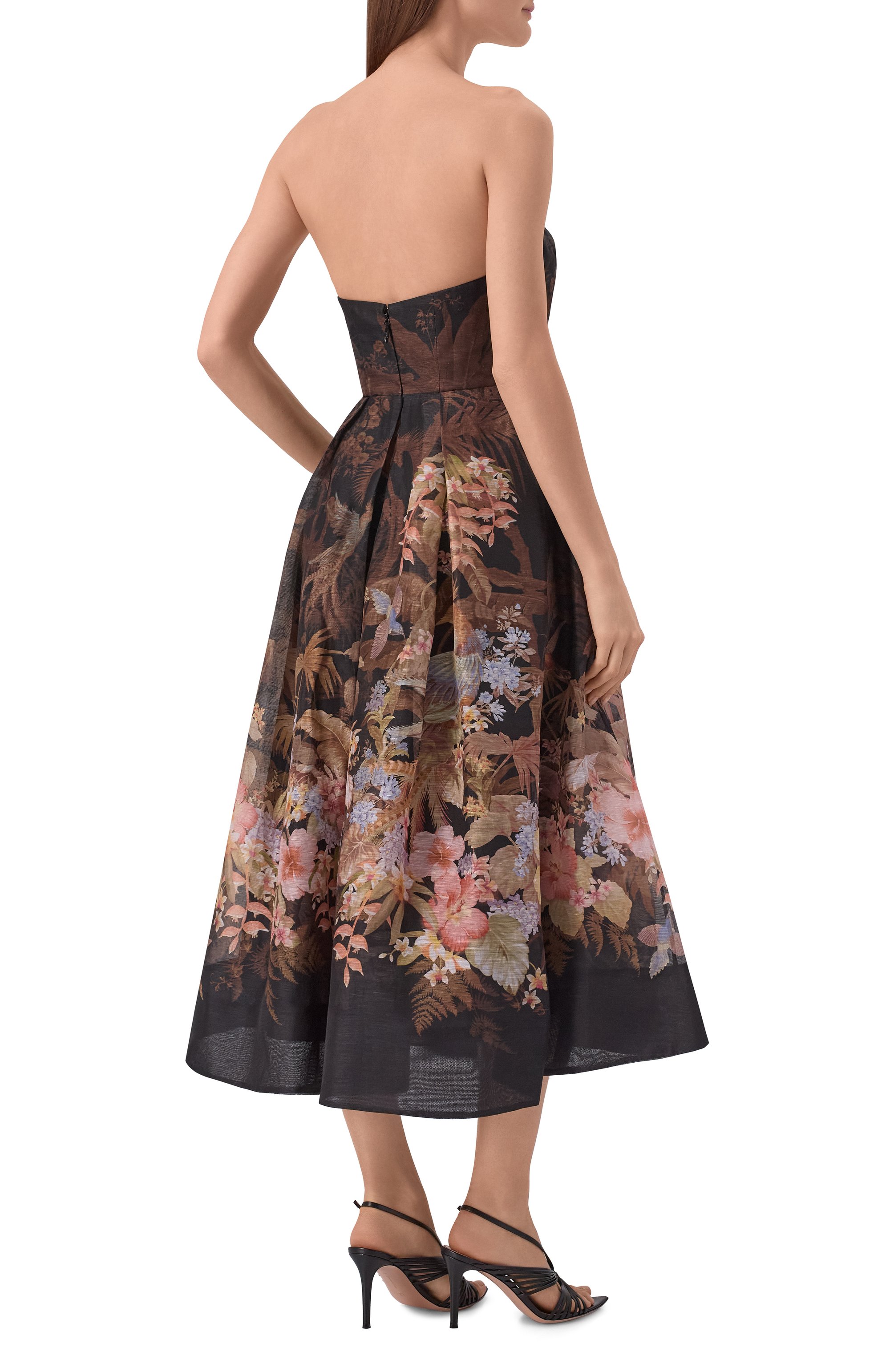 Платье изо льна и шелка ZIMMERMANN коричневого цвета по цене 299500 руб., арт. 3850DS251, фото 3 Платье изо льна и шелка ZIMMERMANN, арт. 3850DS251, фото 3