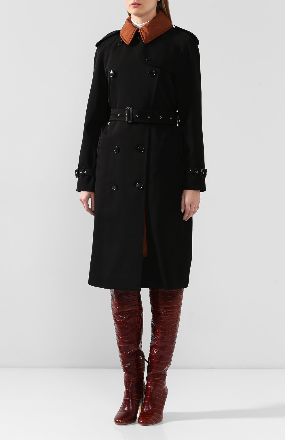 Шерстяной тренч failand BURBERRY черного цвета по цене 325500 руб., арт. 8020190, фото 3 Шерстяной тренч failand BURBERRY, арт. 8020190, фото 3