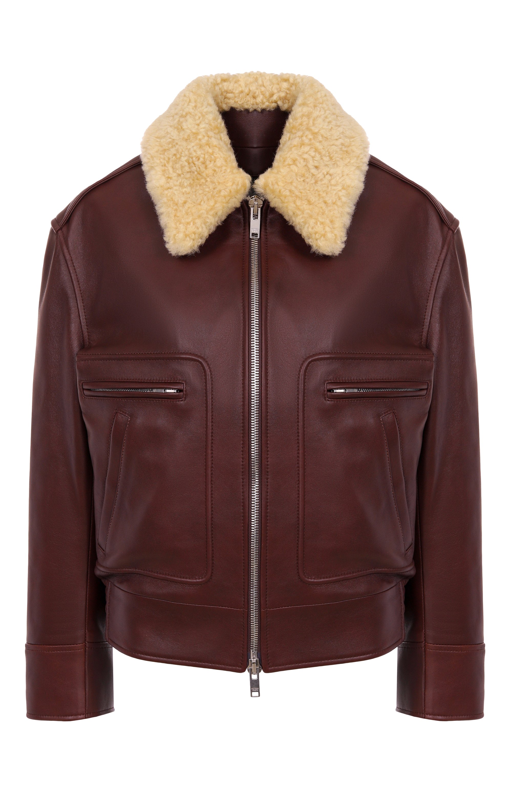 Кожаная куртка BOTTEGA VENETA коричневого цвета по цене 799500 руб., арт. 832380/V5MF0, фото 1 Кожаная куртка BOTTEGA VENETA, арт. 832380/V5MF0, фото 1