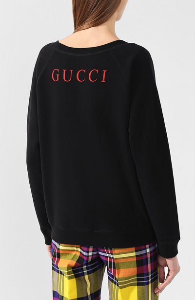 Хлопковый пуловер с принтом GUCCI, арт. 539088/X916B, фото 4