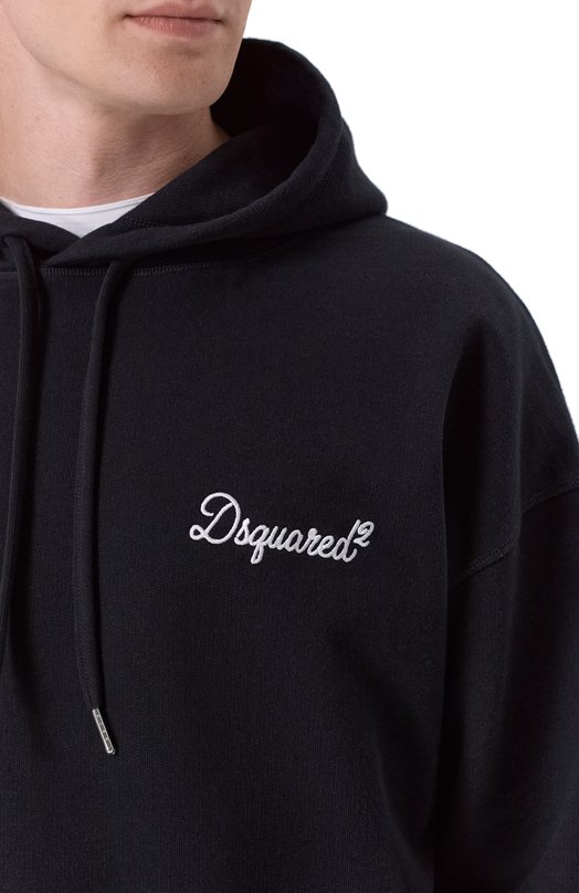 Хлопковое худи Dsquared2 S74GU0929/D25029 Чёрный  S74GU0929/D25029 Фото 5