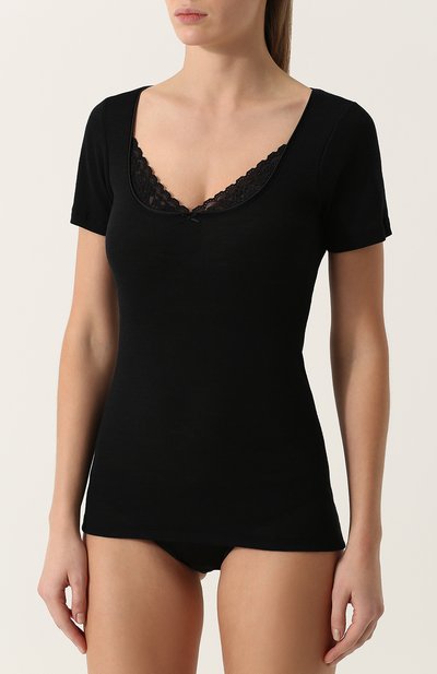Облегающая футболка с кружевной отделкой MEY, арт. 66810, фото 2