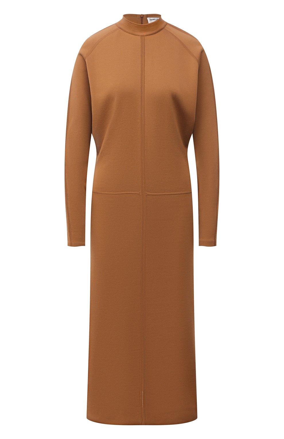 Шерстяное платье SAINT LAURENT светло-коричневого цвета по цене 394500 руб., арт. 660964/YAZA2, фото 1 Шерстяное платье SAINT LAURENT, арт. 660964/YAZA2, фото 1