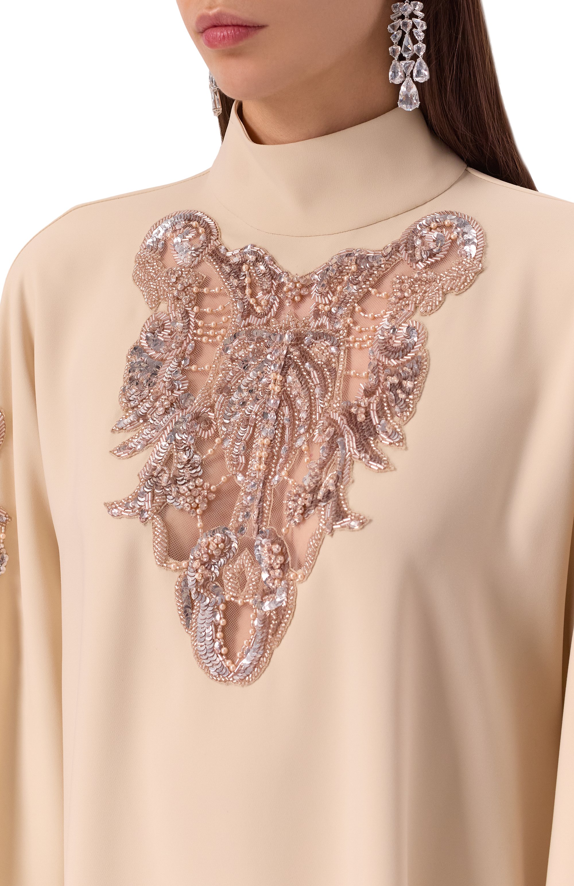 Блузка с отделкой пайетками ZUHAIR MURAD, арт. RBL25034/CRCA010, фото 5