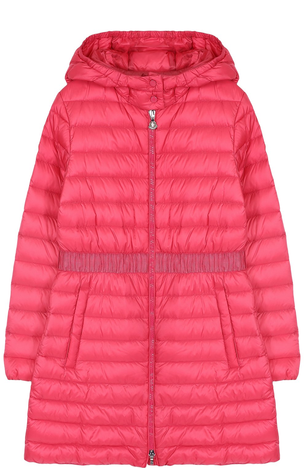 Стеганое пуховое пальто с капюшоном и эластичной вставкой на поясе MONCLER ENFANT, арт. D1-954-49915-99-53048/12-14A, фото 1