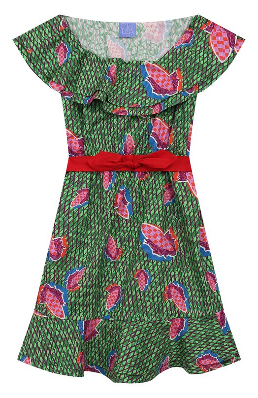 

Хлопковое платье Stella Jean Kids, Зелёный