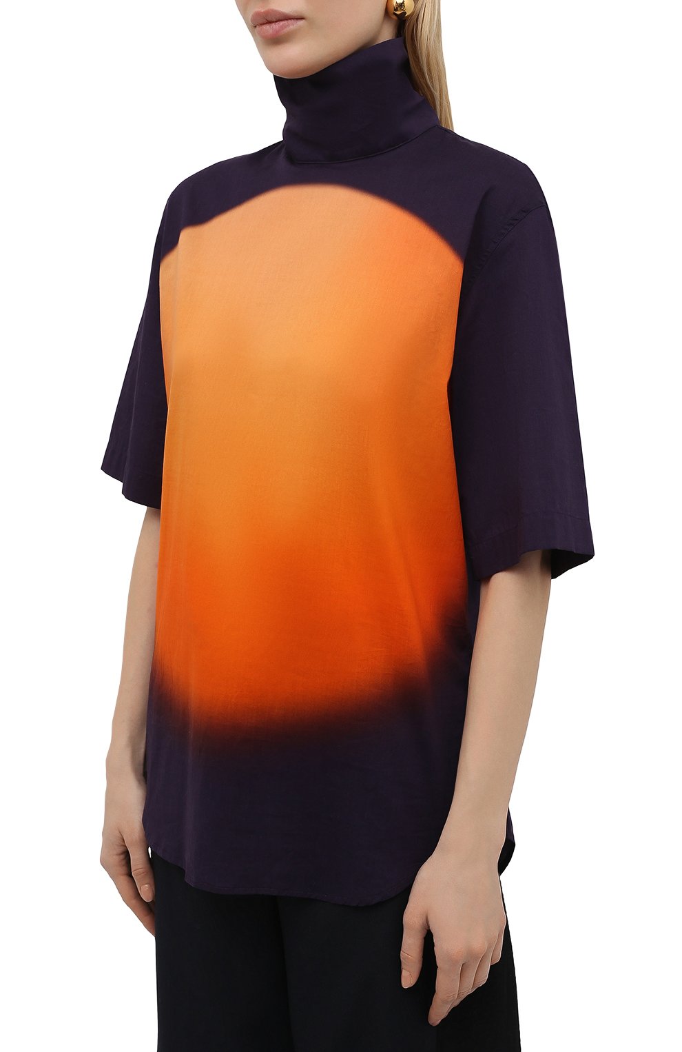 Хлопковый топ DRIES VAN NOTEN оранжевого цвета по цене 63350 руб., арт. 211-10794-2083, фото 3 Хлопковый топ DRIES VAN NOTEN, арт. 211-10794-2083, фото 3