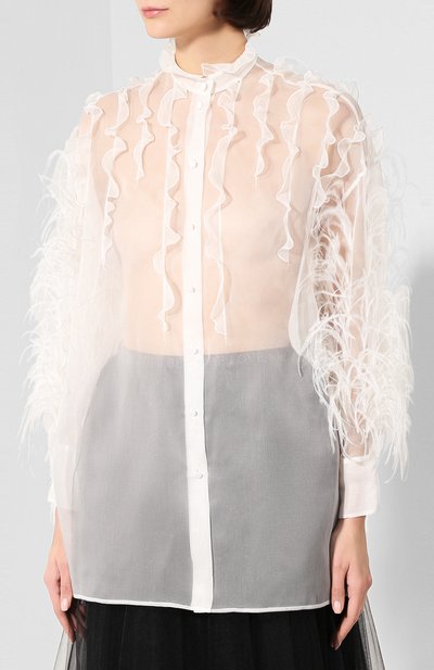 Шелковая блузка VALENTINO, арт. SB0AB15G1C8, фото 3